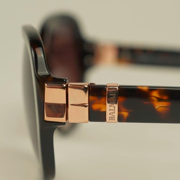 Balmain BL2044B Burgundy Tortoise Square Sunglasses - Picture 6 of 8